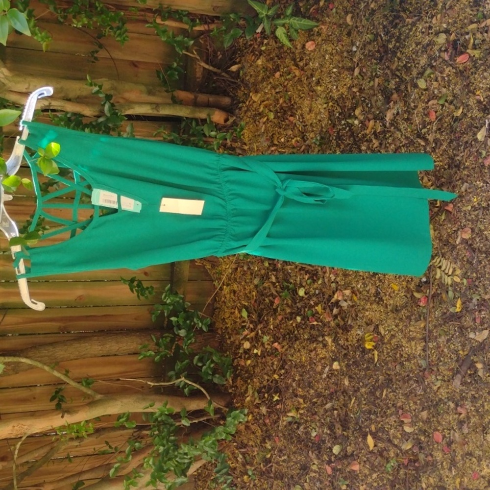 A green Skies are Blue Kacie dress in medium